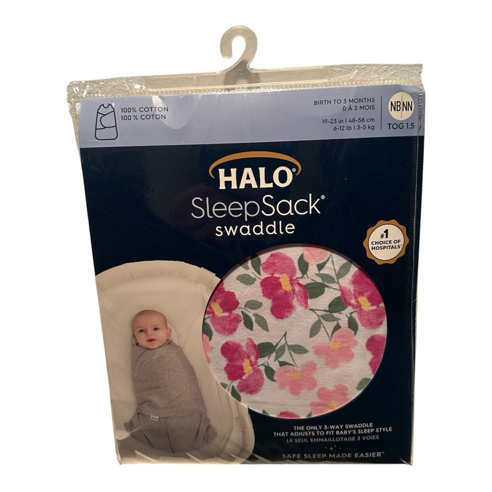 Halo SleepSack Swaddle with Pink Floral Design NWT